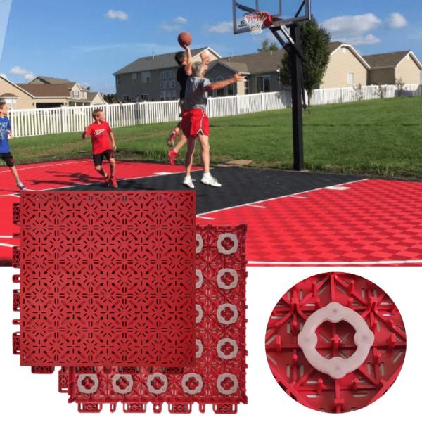 FIBA Water Repellent Polypropylene Interlocking Tiles Badminton Basketball Court