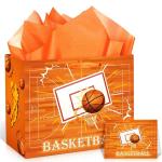 Custom Extra Large Specialty Luxury Orange Candle Gift Paper Bag With Ribbon