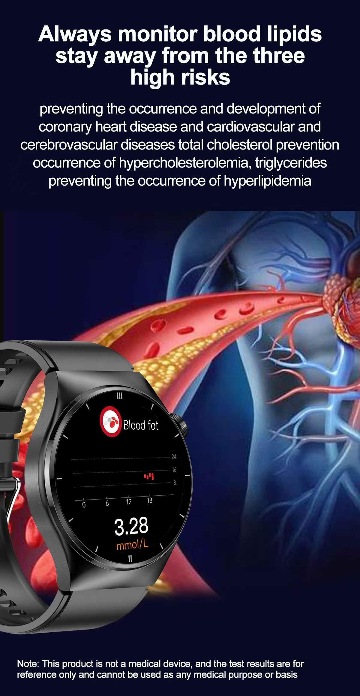 F320 Health Smart Watch With Blood Oxygen Blood Pressure Blood Lipid Monitor