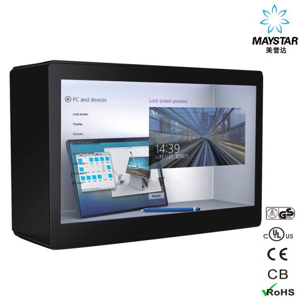 China Customized Transparent Monitor Screen / Floor Standing LCD Transparent Touch Screen factory