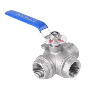 Tee Type Function Q14/15f 3 Way Ball Valve with G/NPT/BSPT/Bsp Thread Manual