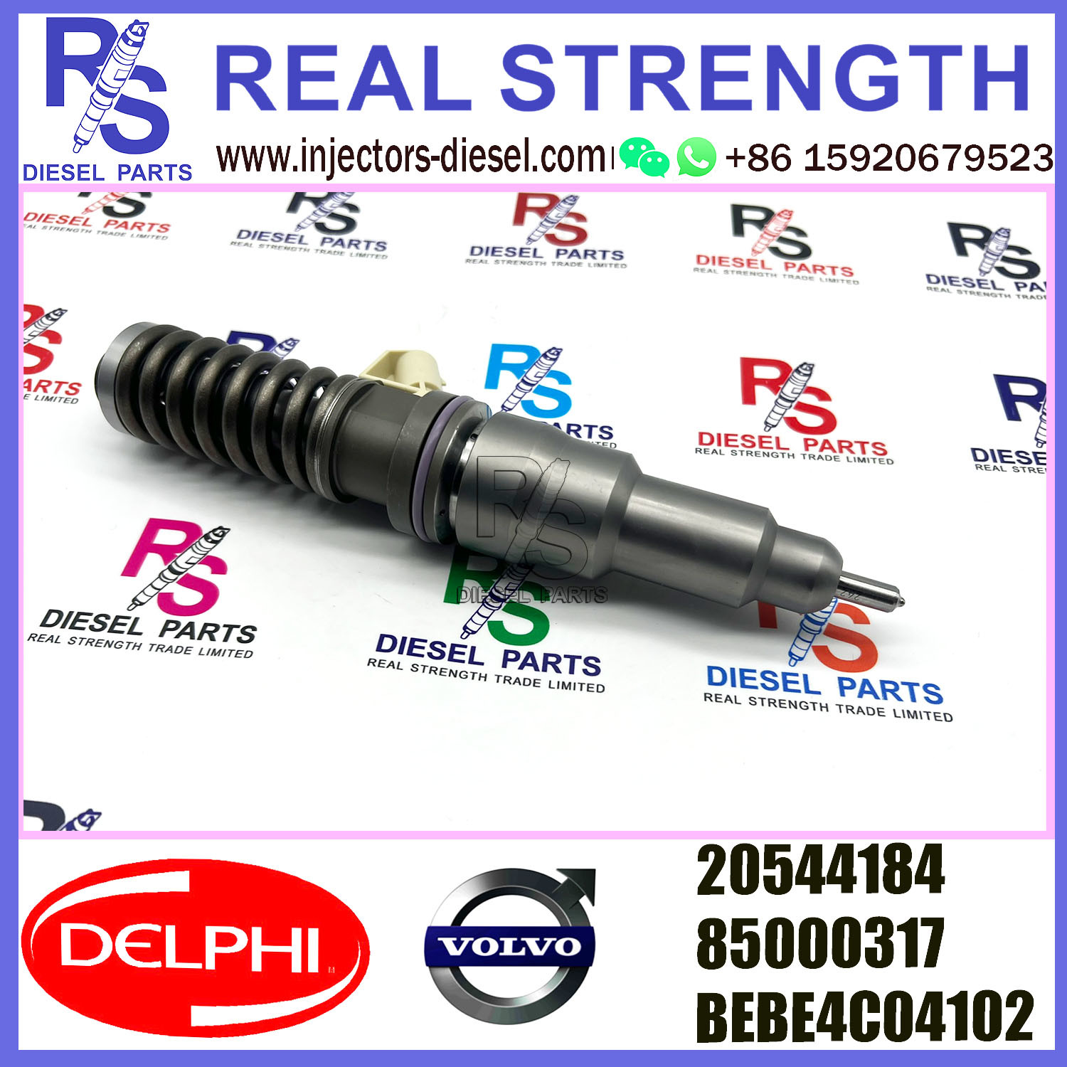 DELPHI 2pin injector 20544184 85000317 BEBE4C04102 Diesel pump Injector V-O-L-V BEBE4C04102 E1 for V-O-L-V 16 LITRE E1 EURO