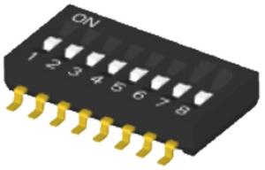 China UL 1.27mm Half Pitch DIP Switch With Gull Wing Lead factory