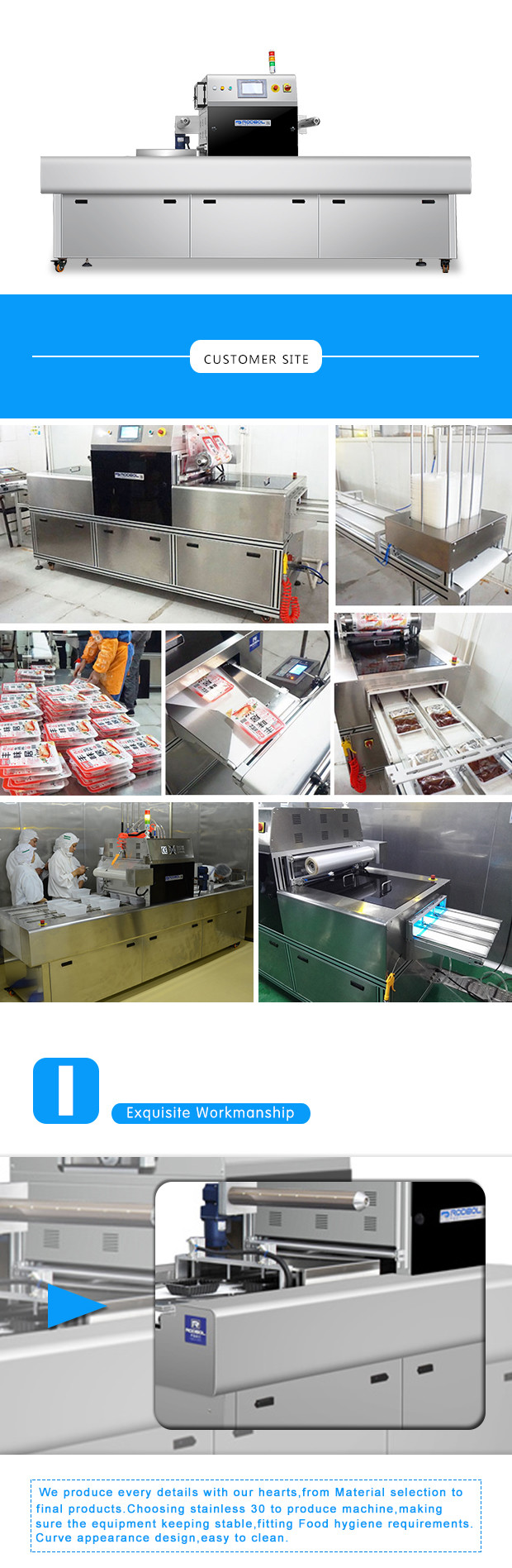 Skin MAP Tray Sealing Machine Automatic Meat Sea Food Vacuum Tray Sealer