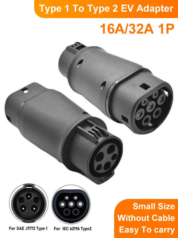 7kW EVSE Adapter Type 1 To Type 2 Adapter EV Charging Converter