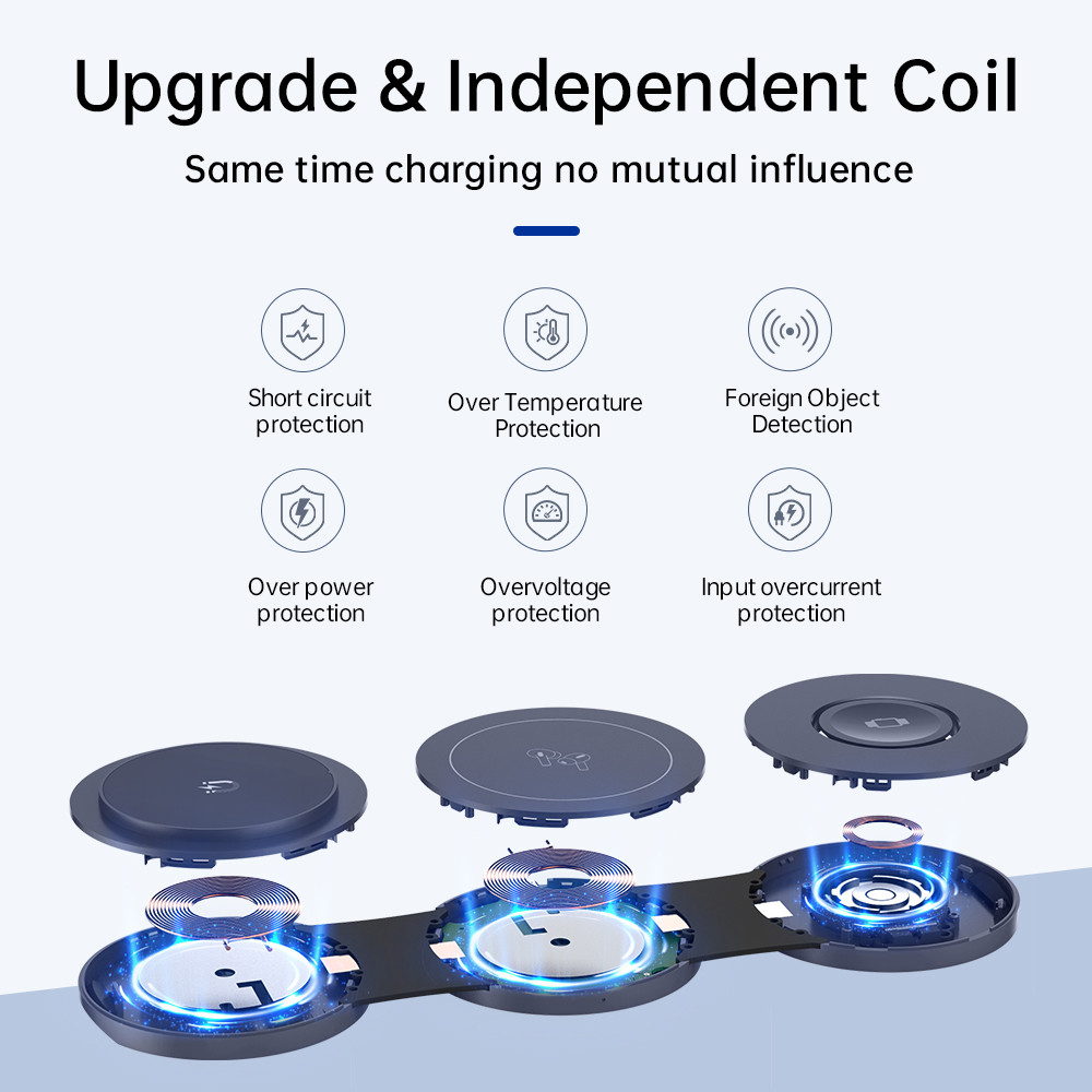 Foldable Magnetic 2W/3W/5W/7.5W/10W/15W Wireless Charger For Mobile Phone