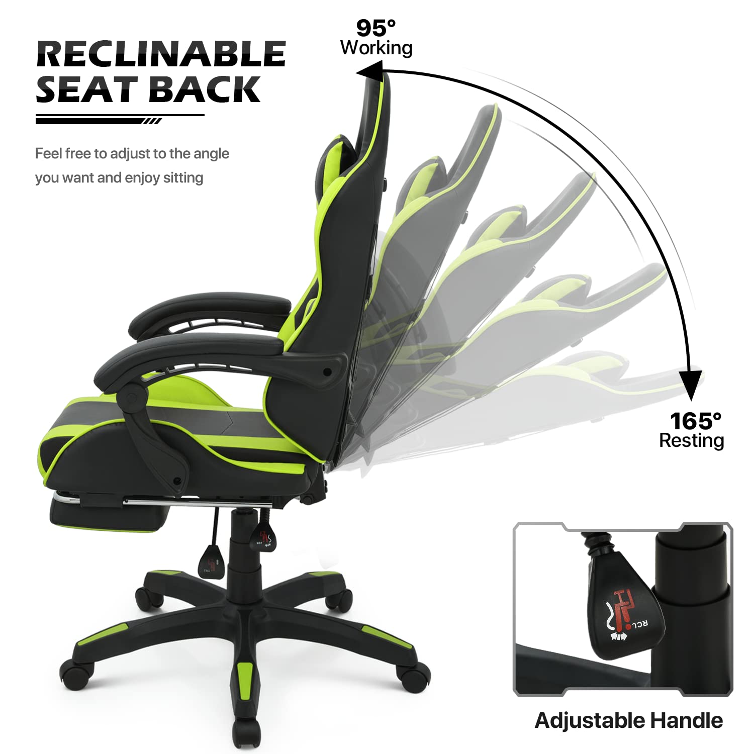 Affordable Home Office Furniture ALINUNU Ergonomic Gaming Chair 25"D x 26.5"W x 42.5"H