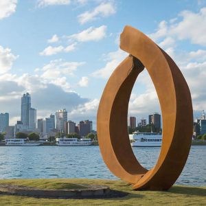 China Custom Rust Decorative Metal Art Modern Garden Corten Steel Sculpture from Professional Sculpture Factory factory