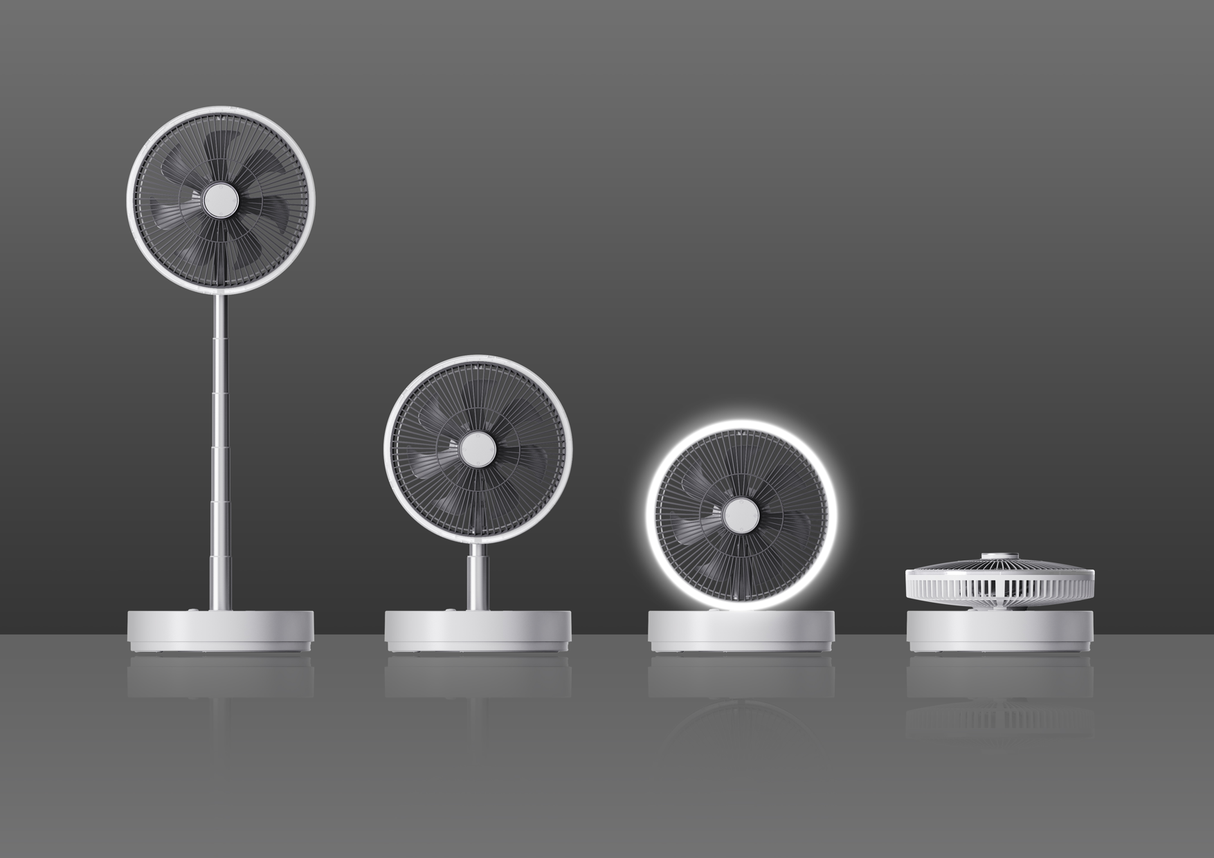 Intelligent Telescopic Fan HY-350-10 HY-350-12 with 25W Power and Rechargeable Design