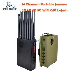 China 12000mAh 16w Mobile Phone Signal Blocker 20m WiFi GPS Jammer 2G 3G 4G 5G factory