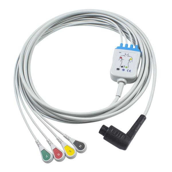 2.5m 5.0 diameter Compatible Corpuls 3 ECG Cable 4Lead IEC Grabber for Patient