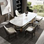 Stainless Steel Rectangular Square Marble Top Dining Table OEM ODM