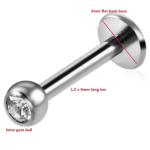Clear Round Crystal Titanium Piercing Jewelry 16g 8mm Labret Press Fit