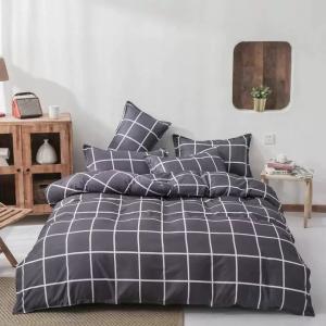 China Polyester Fabric 4 Piece Bedding Set for 1.2m Bed White Five Star Hotel Bed Linen factory
