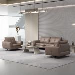 Office Furniture Gray Leather Modular Sectional Sofa Set for Office Collaboratio