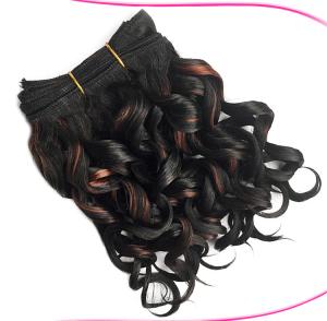 China Short 8&quot; Black Synthetic Hair Extensions Highlight With High Temperature Fiber factory