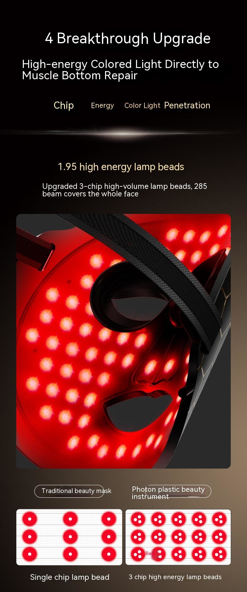 Hight Quality Medical Beauty Led Mask with Led Light Therapy Face Mask Infrared Led Mask Silicone