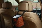 Mini Brown Leather Waste Bin , Car Garbage Bin Custom Logo 15 * 15 * 17CM