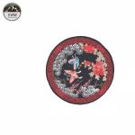 Round Shape Iron On Embroidered Patches With Beautiful Flower / Butterflies