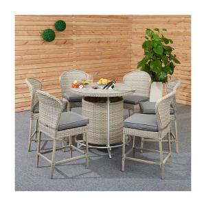 China Upgrade Your Outdoor Entertainment Area with AJUNION PE Rattan Bar Furniture Set factory