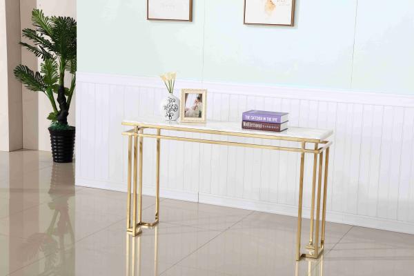 Luxury Marble Top Stainless Steel Base Hallway Corner Living Room Console Table
