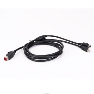 China 5A Nylon 24V Powered USB Cable To USB-B Male And Hosiden Plug For Printer factory