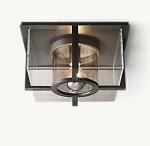 Inner Cylindrical Shade Brass Ceiling Light Flush Mount 40w