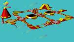 Inflatable Outdoor Aqua Park Obstacle Course Run Race Three Years Warranty