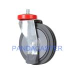 Gray Shopping Cart Casters 125mm 5 Inch Threaded Stem Casters