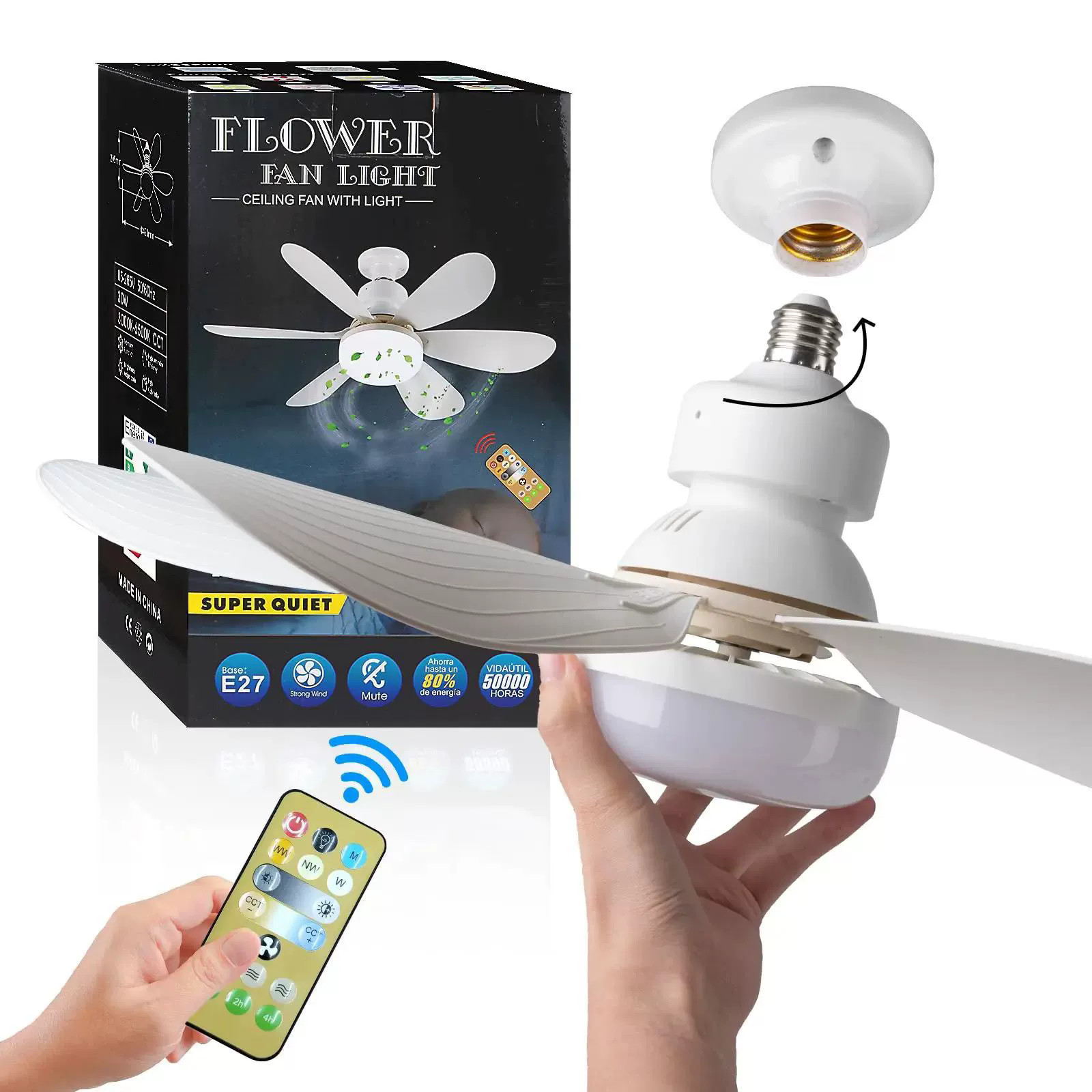 2025 New Modern LED Ceiling Fan Light Invisible Electric Fan Chandelier for Household Living Dining & Bedroom Wholesale Export
