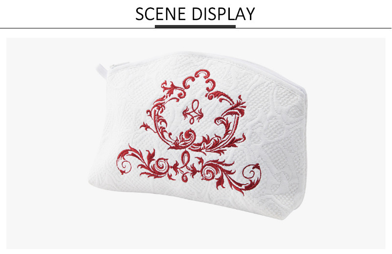 Eco Friendly Women'S Embroidery Canvas Makeup Bag