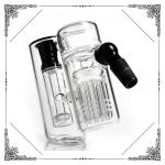 Glass Ashcatchers Showerhead With 6 Tree Arms Percs Black Ash Catcher