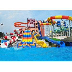 Customized Spiral Swimming Pool Water Slides Outdoor 12 Meter Platform
