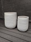 Φ300*H400 Fiber Clay Planter Keep 5-6 Years Outdoor Life Texture Surface Weather