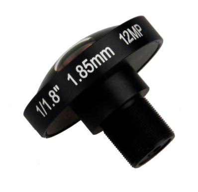 4K Lens 12Megapixel Fisheye 1/1.7 Inch 185 Degree M12 Mount Lens 1.85mm For