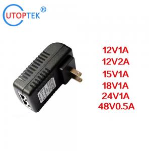 China 10/100Mbps DC48V/0.5A POE Power adapter US/EU/UK/AU available power for CCTV poe IP Camera using factory