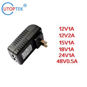 China High Quality 12V/1A AC/DC POE Power adapter US/EU/UK/AU available power for CCTV IP Camera/Wireless APs factory