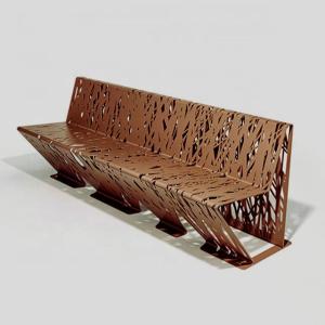 China Latest Design Outdoor Street Furniture Corten Steel Crossed Benches factory