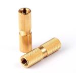 Polished Precision Industrial Fasteners Brass Straight Knurled Nut