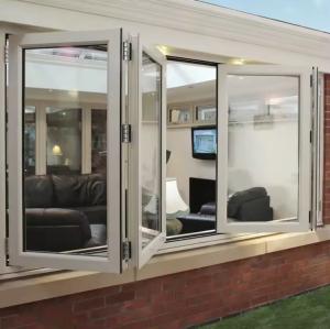 China Custom Balcony Aluminum Folding Window Tempered Insulated Folding Glass Window factory