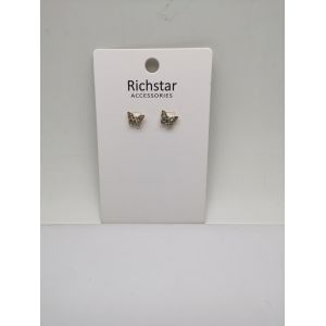 Daily Wear Children Butterfly Earrings with Transparent Gems Customizable