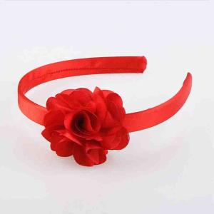 China Handmade Red Satin Toddler Girl Hair Accessories Eco - Friendly For Kids Party factory