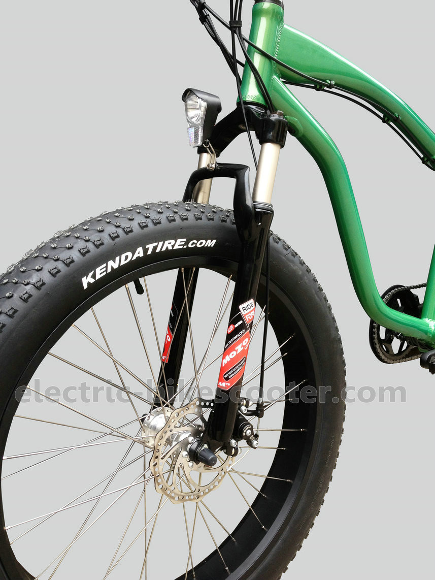 9 Speed Electric Beach Cruiser Bikes With Rear Carrier Lights MTB Suspension Fork
