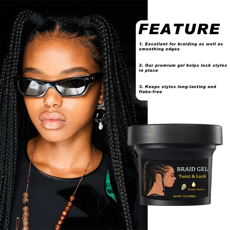 Salon Hair Color Braiding Gel for Extreme Hold and Non-Flaking Control All Hair Types