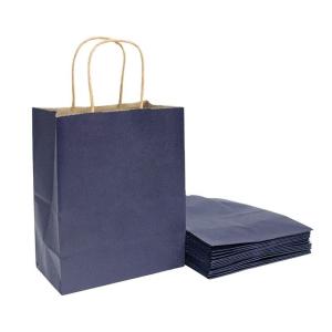 China OEM Factory Price Recyclable Kraft Brown Paper Bag with Rope Handle Your logo Flat Handle factory