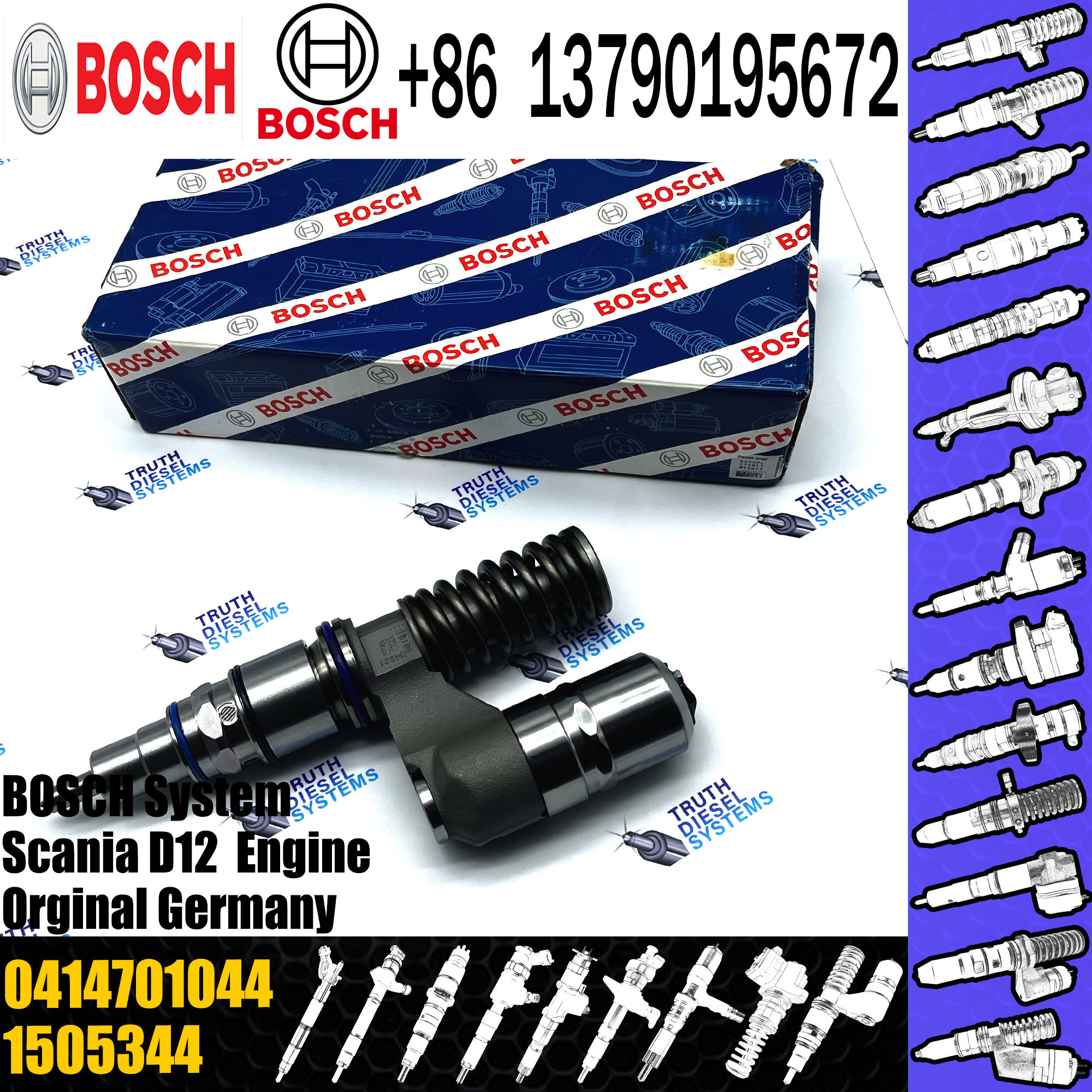 Common rail diesel engine parts fuel injector 1505344 diesel fuel injector 1505344 for SCANIA