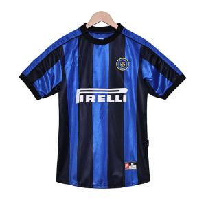China Inter Milan 1999 Retro Home Football Jersey Classic Blue and Black Stripes factory