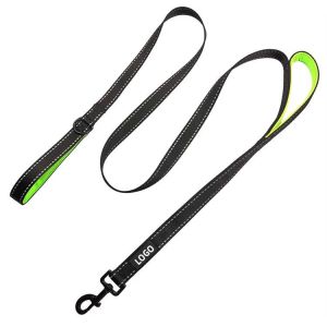 China Durable Double Handle Dog Leash Reflective Pet Leash Customized Pet Leash For Large Dog on sale