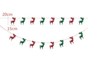 China Flat Deer Pattern Felt Christmas Decorations 21*15 Cm Easy Wall Hung Installation factory