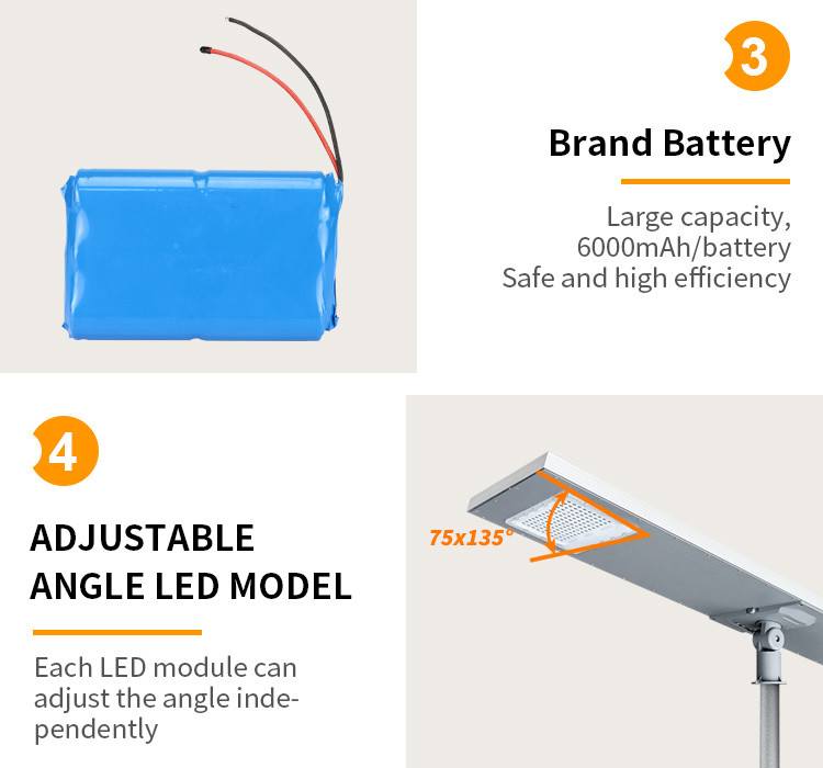 High Brightness All In One Solar LED Street Light Smart Lighting System 100w 150w 200w